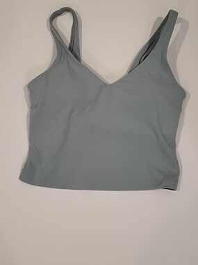 Lululemon Align Tank Silver Blue Nulu Built-In Bra Cropped Yoga Top Size 4